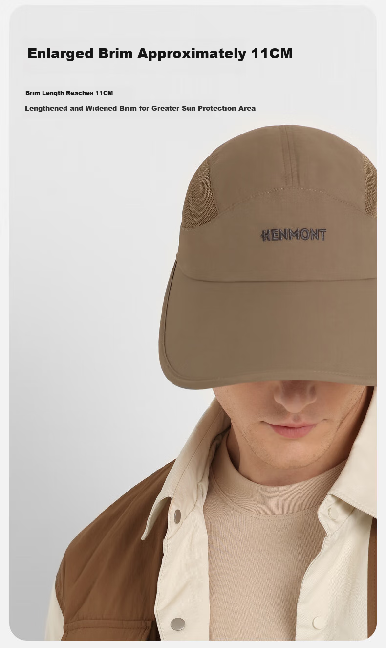 Kenmont Portable Breathable Mesh Baseball Cap for Men, Summer Extended Brim Sun Protection Lightweight Sun Hat Km-6036 2