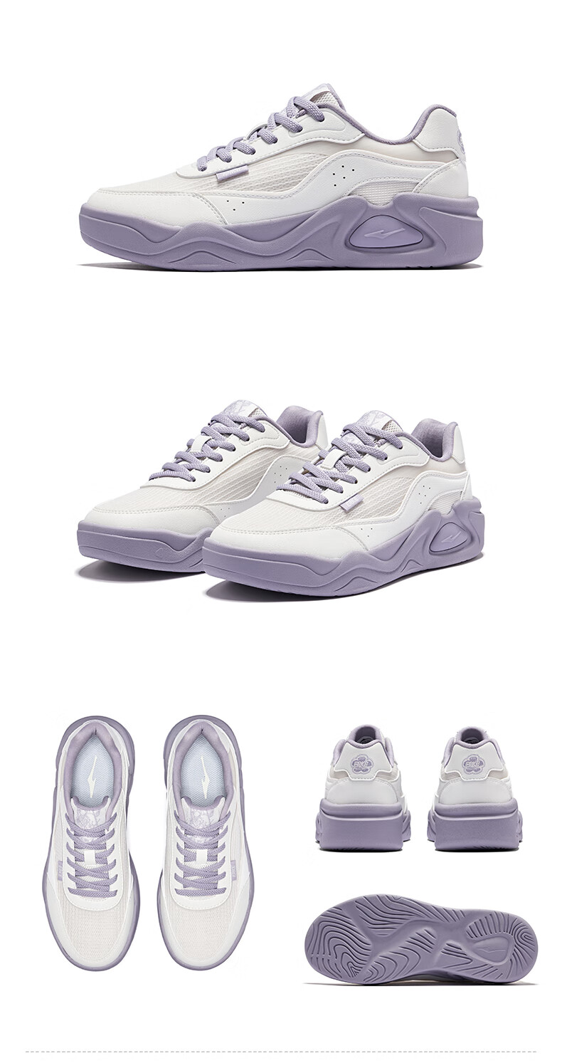 ERKE Women's Skateboard Shoes, Summer Breathable Sneakers, White Casual Shoes, Spring Peach Sports Shoes, 52125201406 2