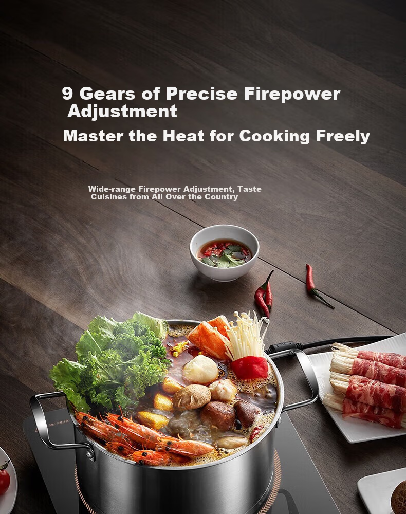 Midea Induction Cooker for Home Hot Pot, 2200W High Power, One-Touch Stir-Fry, Touch Control, Multi-Level Adjustment, Electromagnetic Stove, High Power, Integrated Large Panel, Ink Landscape Series, Sold by JD 2