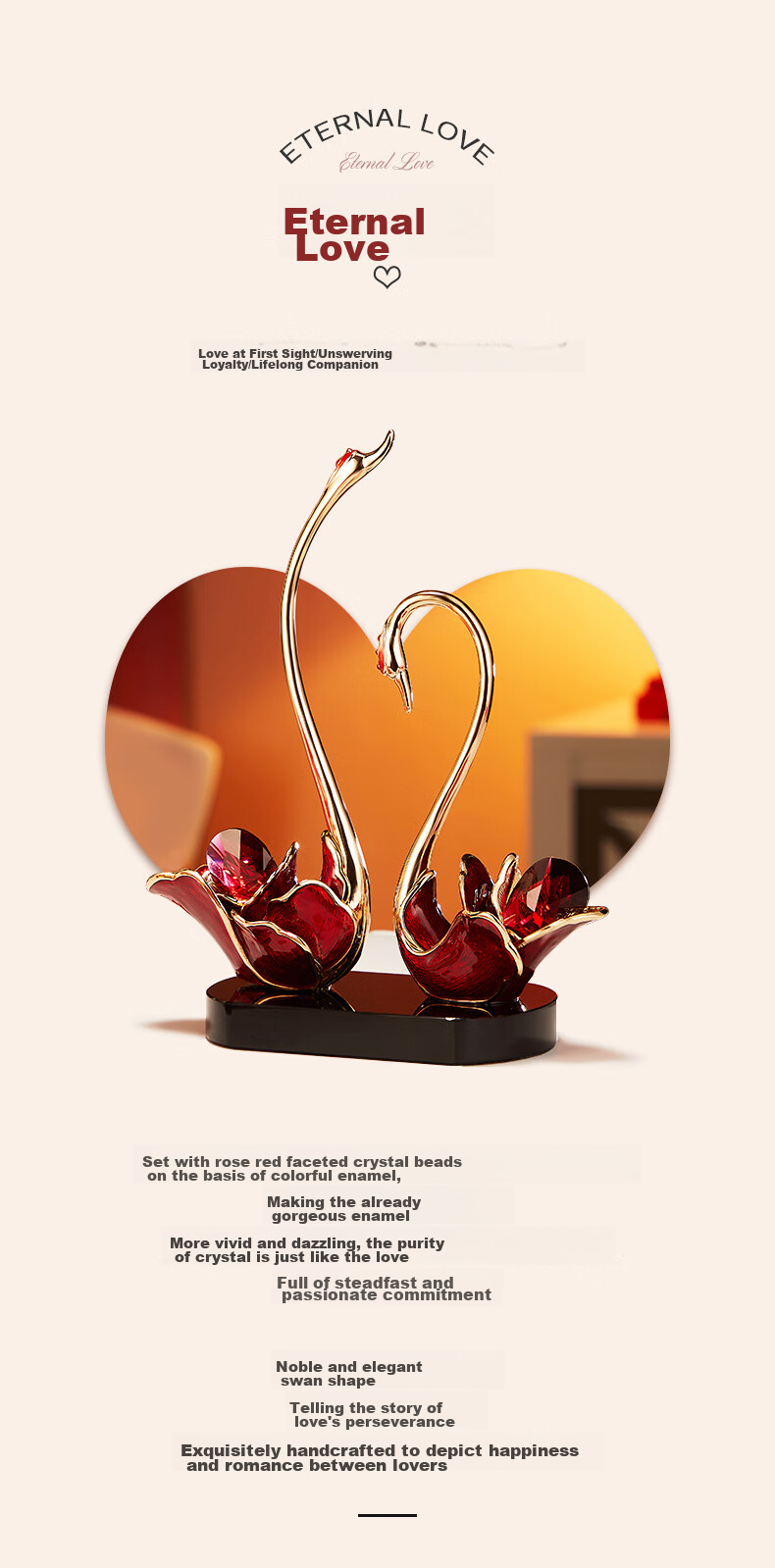 Nuoshiman Swan Ornament, Elegant Wedding Gift for Newlyweds, Valentine's Day And 520 Gift for Girlfriend, Living Room And Wine Cabinet Decoratio 2