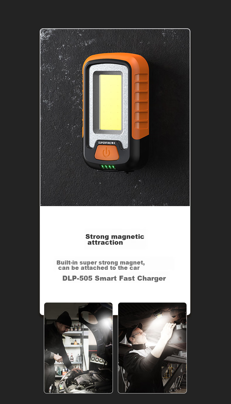 SupFire GJ01 Multifunctional Work Light with Magnet, Emergency Power Outage Car Repair Light, Rechargeable Outdoor Portable Flashlight 11