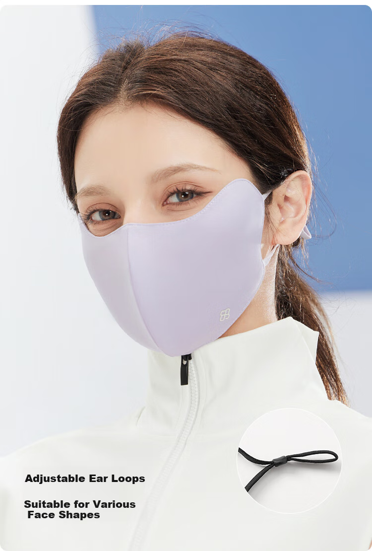 JIUMU Ice Silk Sun Protection Face Mask for Men And Women, Summer UV Protection, Sun-Shading, Cycling, Breathable, Three-Dimensional Full Face Sun Protection Mask 5