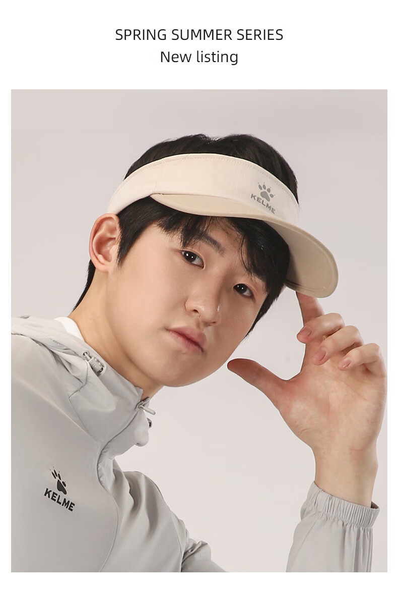 KELME Summer Sunshade Cap Unisex Open-Top Foldable Running Lightweight Breathable Sports Outdoor Quick-Dry Sun Protection Hat 21