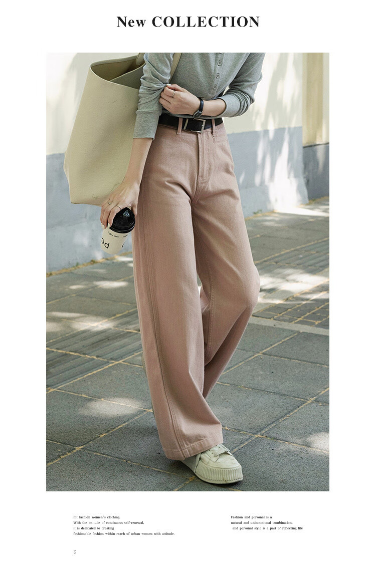 MT [Korean-Japanese Casual Style] Autumn Fashion Simple Solid Color Loose Straight-Leg Denim Jeans 14