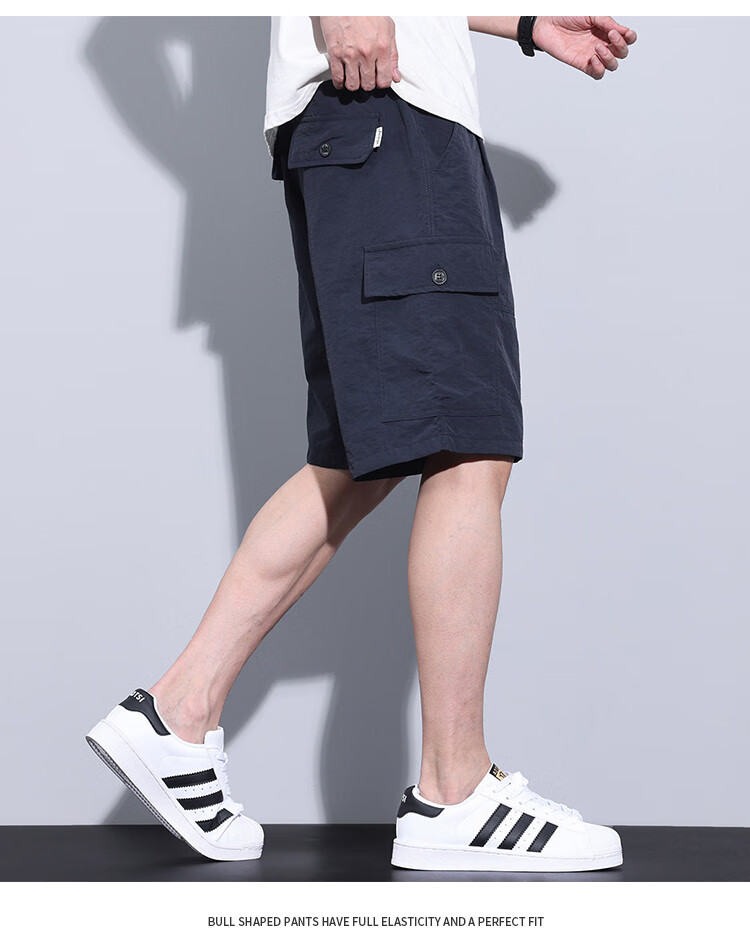 JEEP Ice Silk Workwear Five-Point Casual Shorts for Men, 2026 Summer Thin Loose Straight-Leg Cool Mid-Length Pants for Me 15