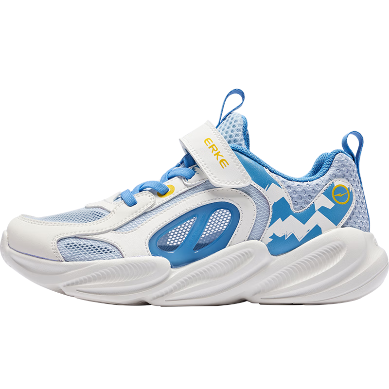 ERKE Children's Shoes, Boys' Sandals for Older And Younger Kids, Hollow Beach Sandals, Dream Blue/micro-Crystal White, Size 37