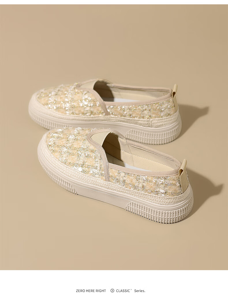ZHR Fisherman Shoes for Women, Breathable Mesh Casual Fabric Shoes, Versatile Comfortable Thick-Soled Flats, M626, Gold, Size 35 22