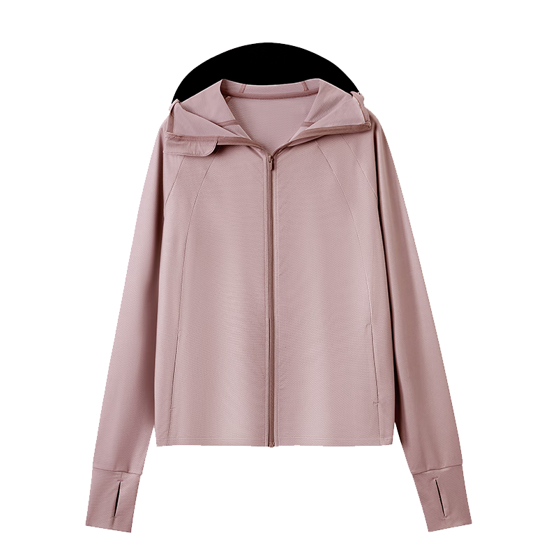 JD Jingzao Women's Breathable UV Protection Hooded Lightweight Jacket Loose Fit Pink XL