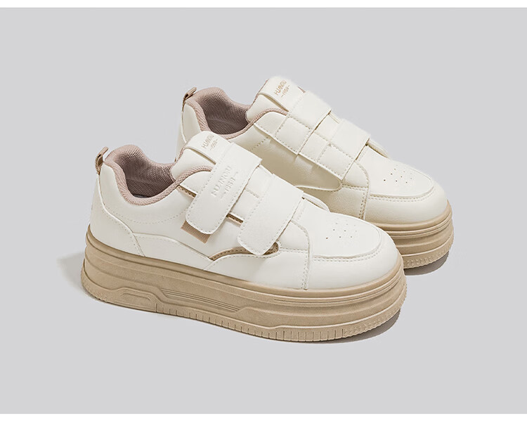 Global Magic Tape White Shoes for Women 2025 Spring New Style Niche All-match Student Campus Cute Casual Board Shoes 6