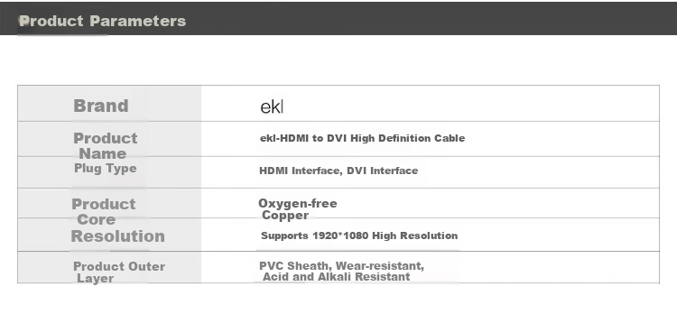 EKL HDMI to DVI Cable, 1.5 Meters, Digital High Bidirectional Conversion Cable, DVI to HDMI Adapter Cable, Laptop Monitor Connection Cable 2