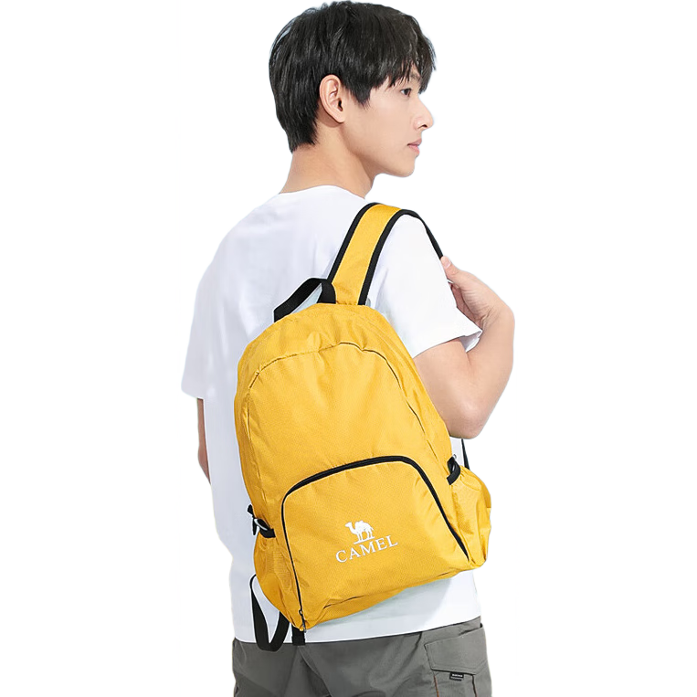 Camel Outdoor Folding Backpack Sports Casual Hiking Travel Backpack 133BA9U120 Imperial Yellow