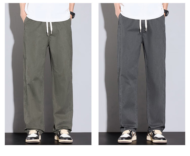 JEEP High-End Men's Casual Pants, New Spring And Autumn 2026 Style, Loose Straight-Leg Trousers, Trendy Wide-Leg Long Pants for Me 4