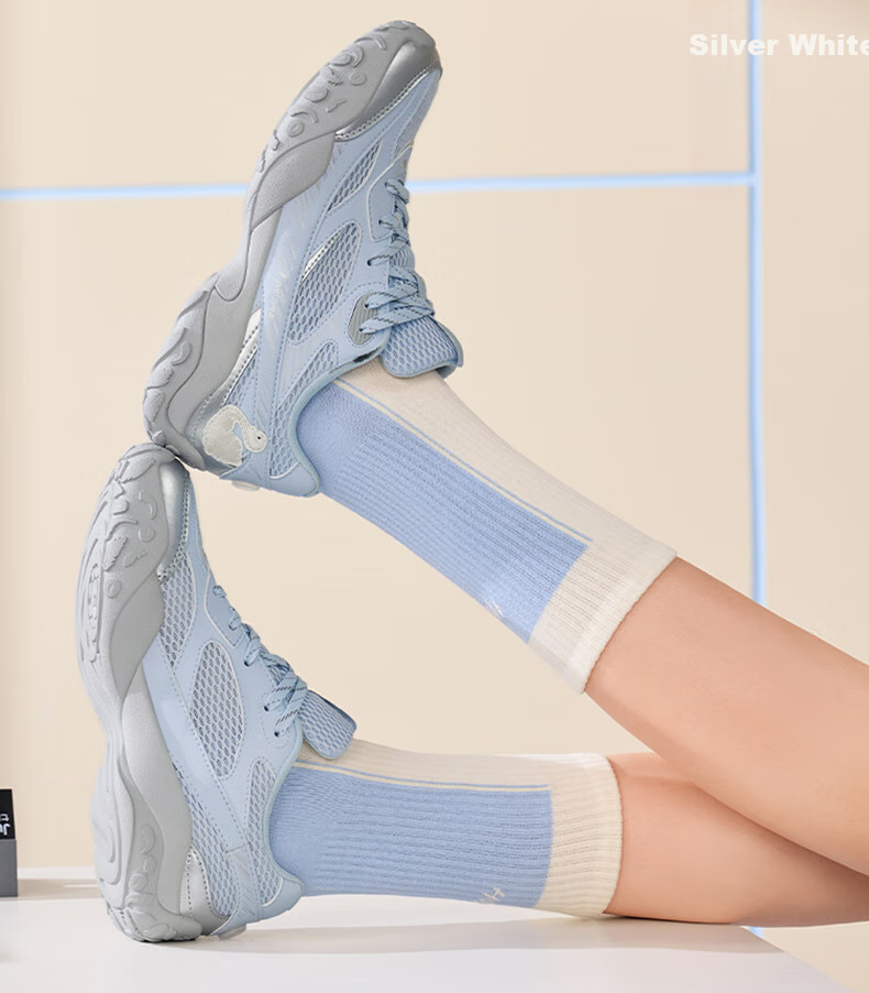 361° Women's Sports Shoes, Spring And Summer Swan Shoes, Mesh Upper, Retro Commuter Style, Thin-Soled Casual Shoes, 682526763-1 28