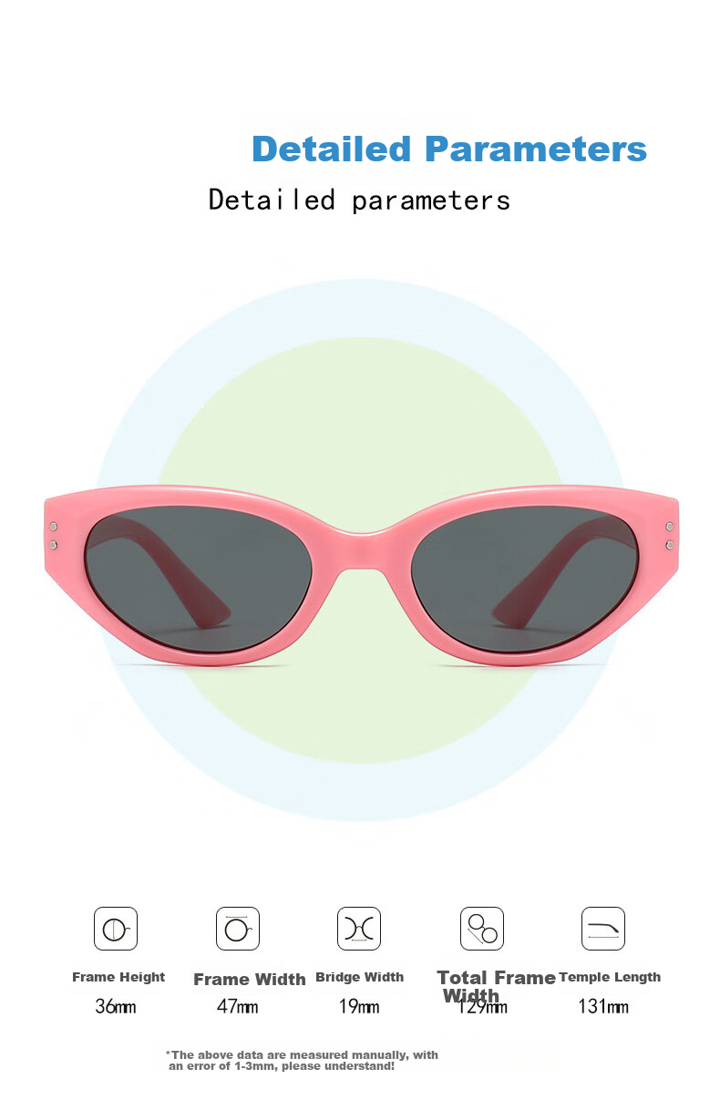 Angelamiao Children's Sunglasses, Polarized Sunglasses for Boys And Girls, Fashionable Cat-Eye Sunglasses 7