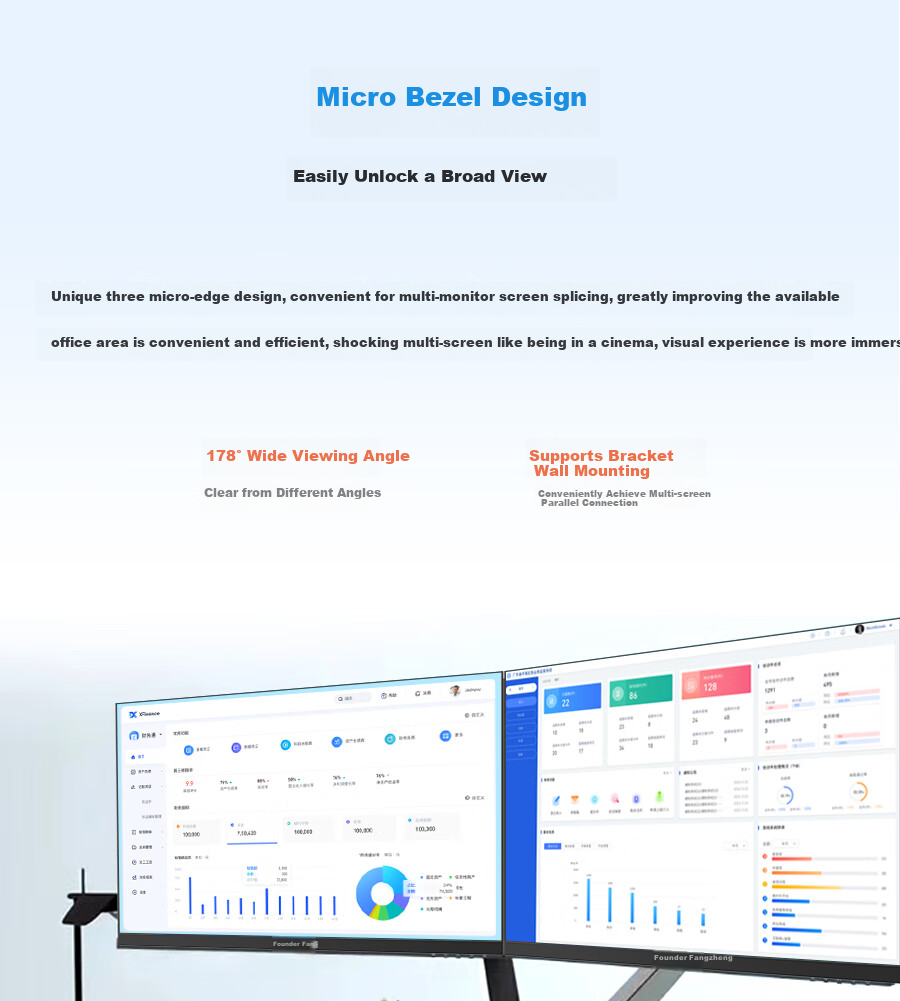 Founder 24.5-Inch IPS, 360Hz Micro-Bezel, HDR400, GTG1ms, 138% SRGB10BIT, Gaming, Esports, Wide Viewing Angle, Low Blue Light, Wall-Mountable Monitor FD2553S 3