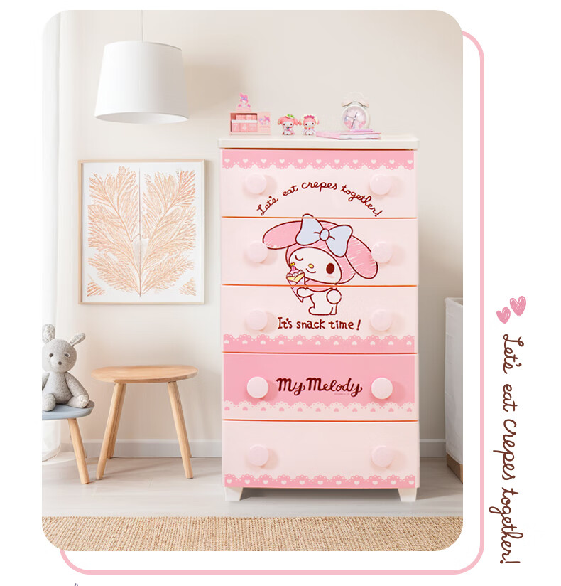 IRIS Storage Cabinet, Bedside Drawer-Style Simple Wardrobe, Storage Cabinet, Thickened Five-Drawer Chest, KITTY Toy Storage Cabinet 16