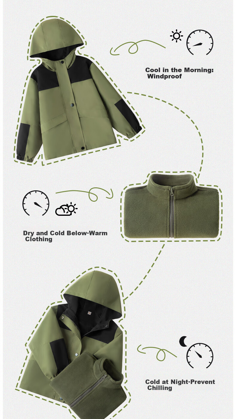 Baleno Children's Outdoor Jacket, Spring And Autumn 2026 Model, Youth Windproof And Waterproof Hooded Jacket, Boys And Girls Autumn Clothing 4