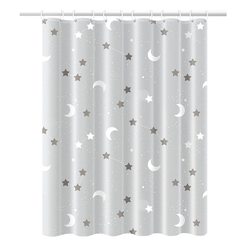 Futuristic Premium Waterproof and Mildew-Resistant Shower Curtain Bathroom Partition Door Curtain Sparkling Galaxy 150x200cm