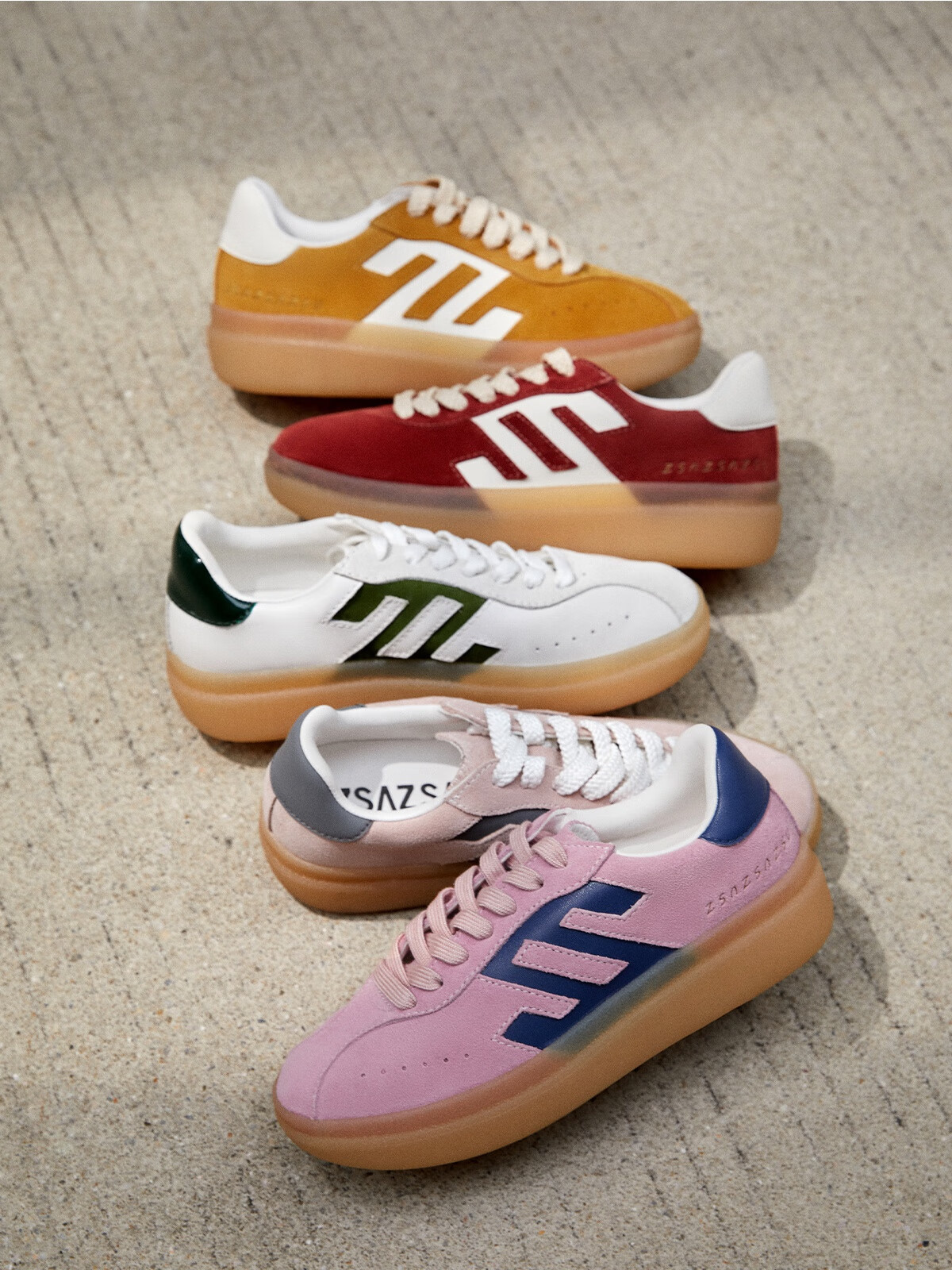 Sasa Su [Celebrity Edition] Spring Summer Thick Sole Sports Casual Sneakers Women Retro Military Training Shoes Macaron ZA65151-30 2