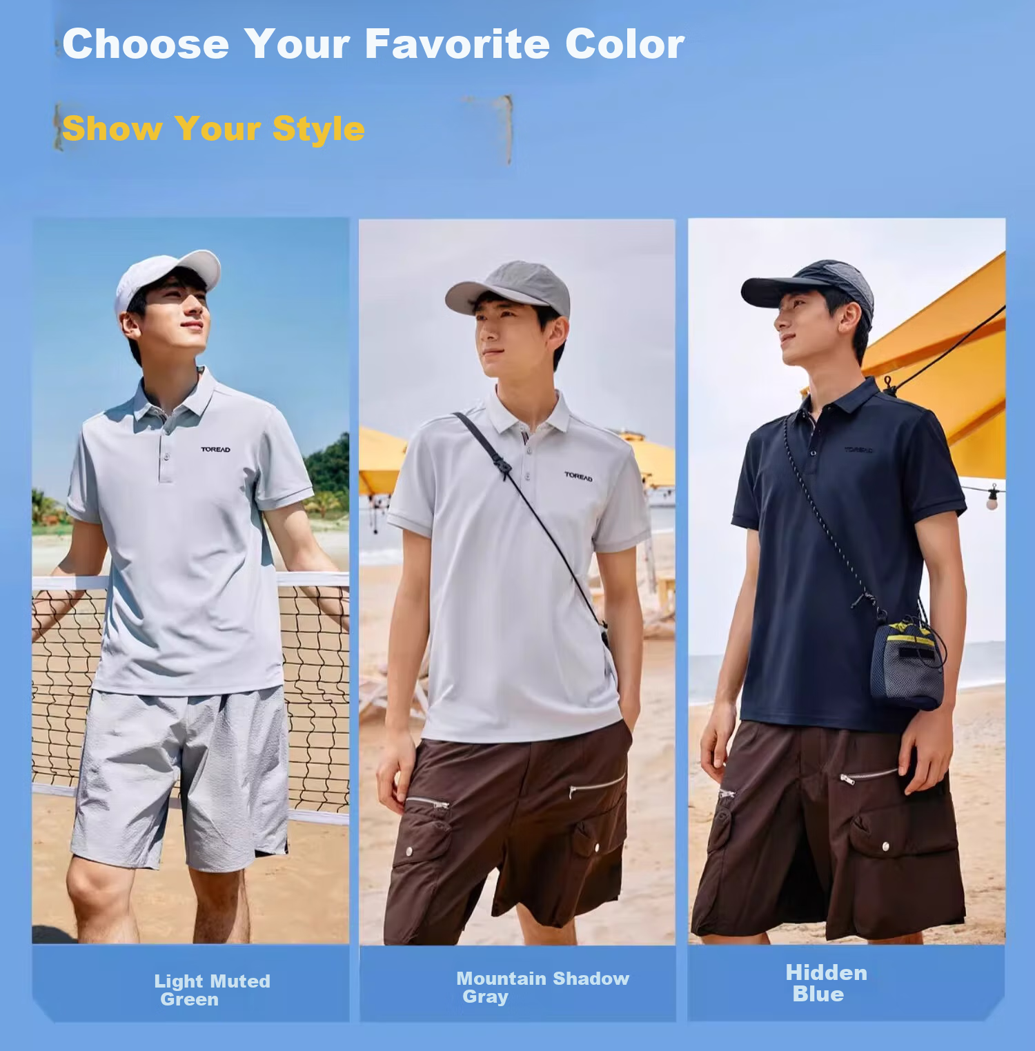 TOREAD Outdoor Sports Quick-Dry Breathable Half-Sleeve Polo T-Shirt Mountain Shadow Gray Men 3XL 13