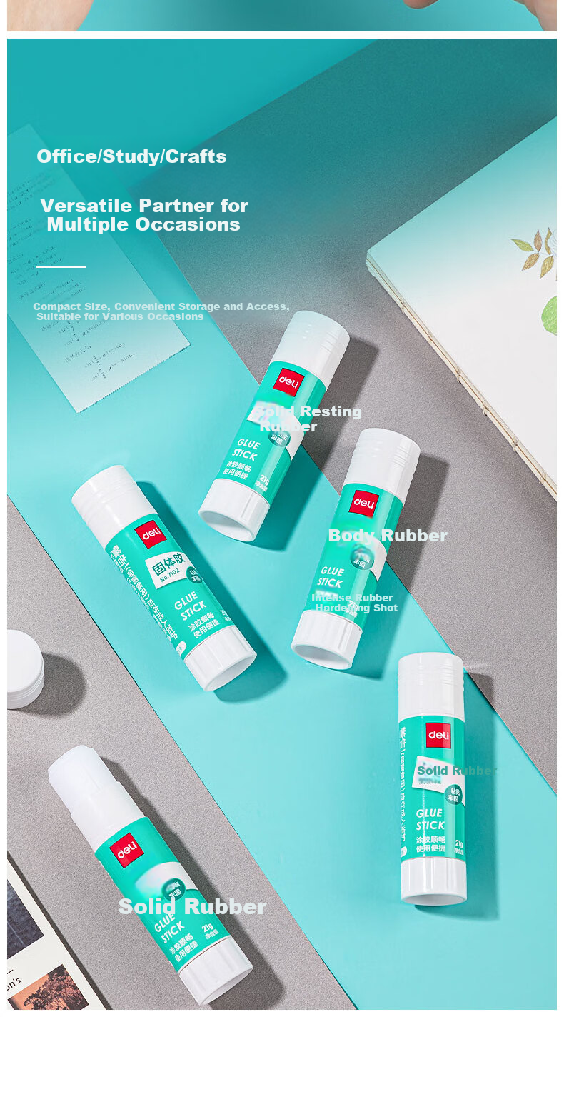 Deli [Super Popular] 21g PVA Solid Glue Stick, Quick-Drying Washable Glue Stick, DIY Craft Adhesive for Students Back-To Supplies, 12 Pieces/Box, Office Supplies P07102 7