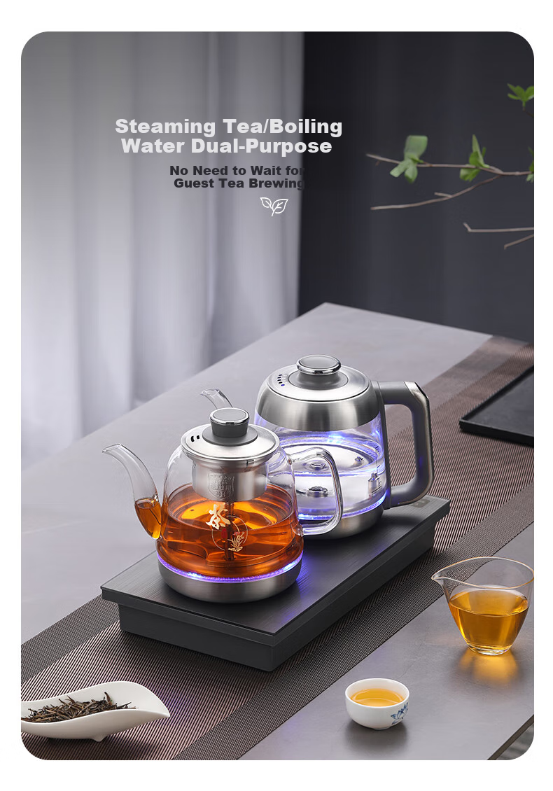 Biooner Fully Automatic Electric Kettle with Water Inlet, Tea Table Kettle for Home And Office Use, Built-In Tea Table All-In Tea Brewing Device, Electric Tea Stove Set RY-17 Steaming Tea Model 6