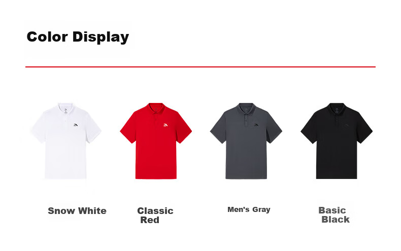 Anta Xingdong Polo | Casual Collared Short Sleeve Men's Summer Quick-Dry Business Commuter Colorful Polo Shirt Top 20