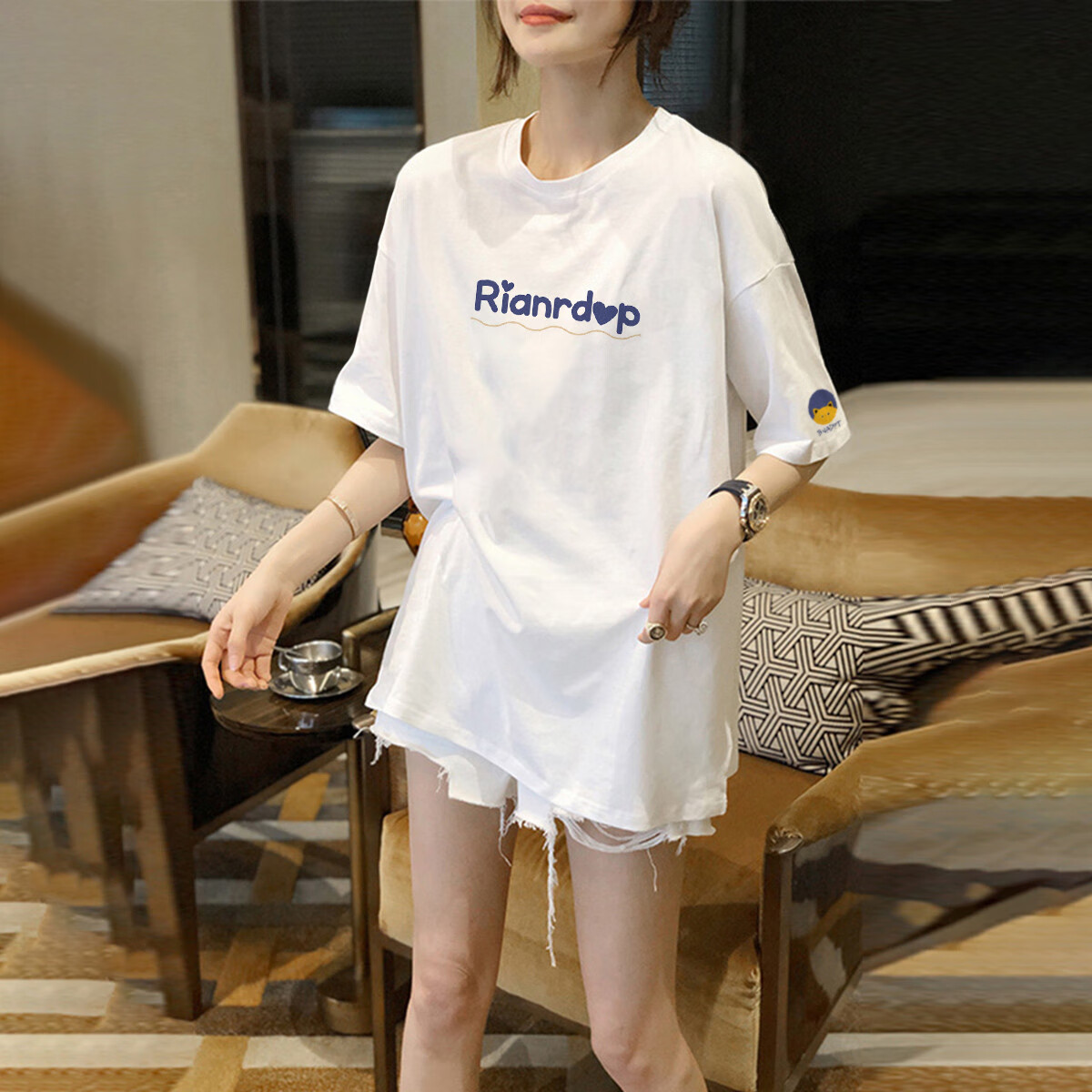 TonLion 2026 Summer Short-Sleeve T-Shirt for Women, Pure Cotton Simple Versatile Fashion Round Neck Half-Sleeve Top