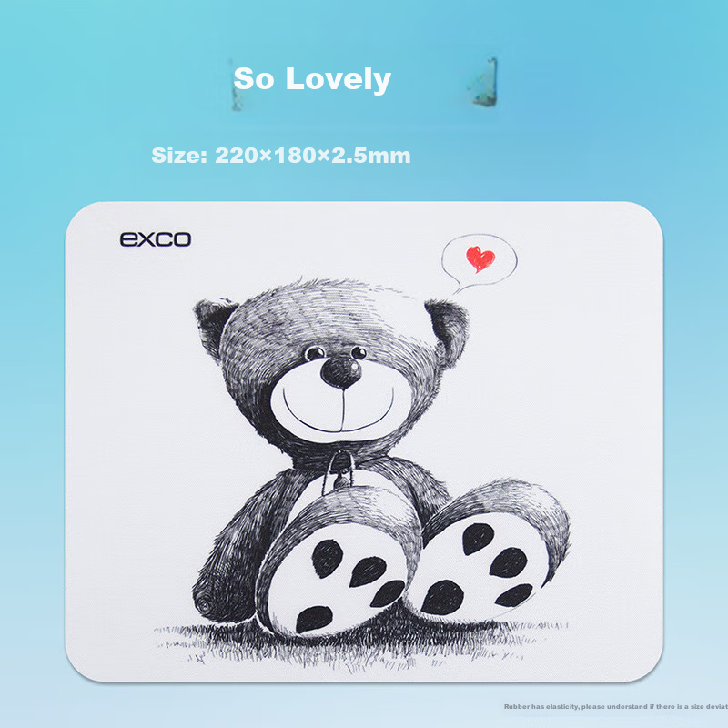 EXCO 2-Pack Cute Bear Mouse Pad, Small Cartoon Anime Laptop Office Mat, Portable Gaming Simple Office Supplies for Women 0285 5