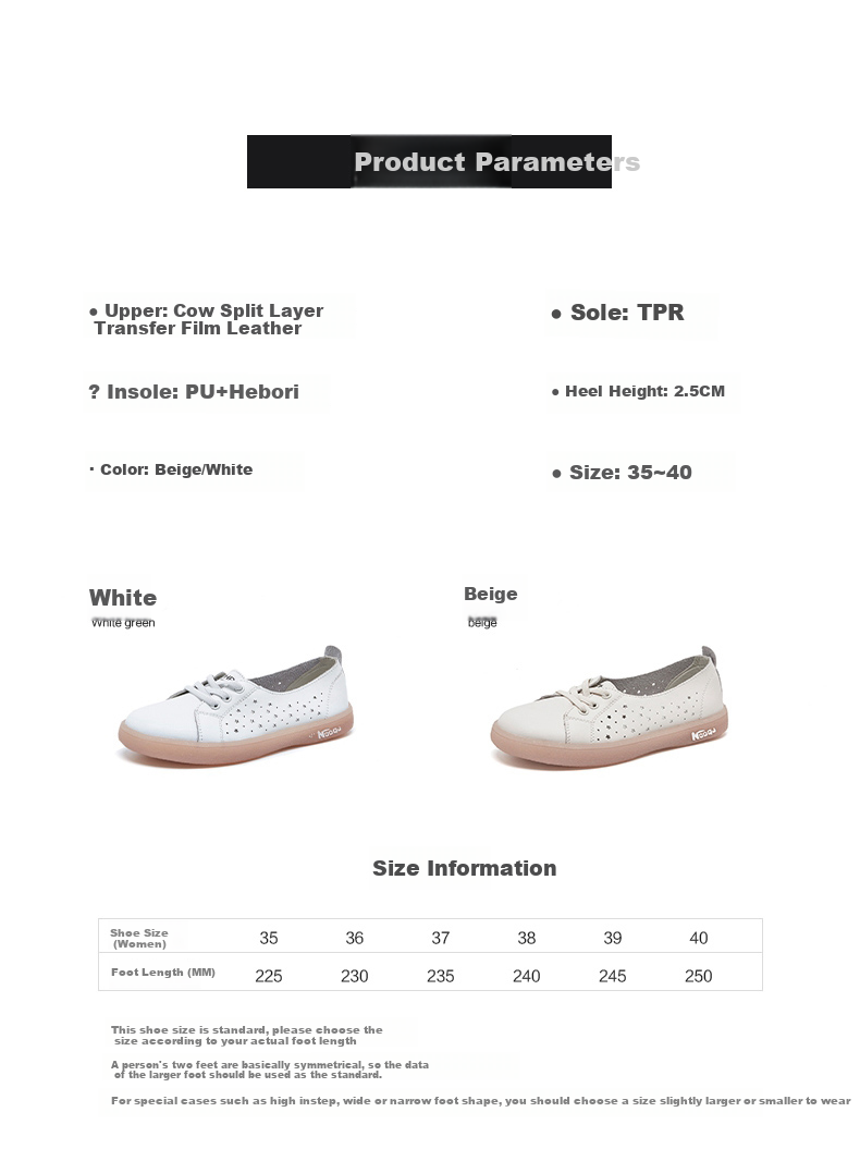 ZHR White Leather Shoes for Women with Jelly Sole, Breathable Mesh Hole Shoes, Summer Trendy Fashion Casual Versatile Flat Shoes, Soft Comfortable Low-Top Shoes for Women A66E Casual Shoes Beige 35 5