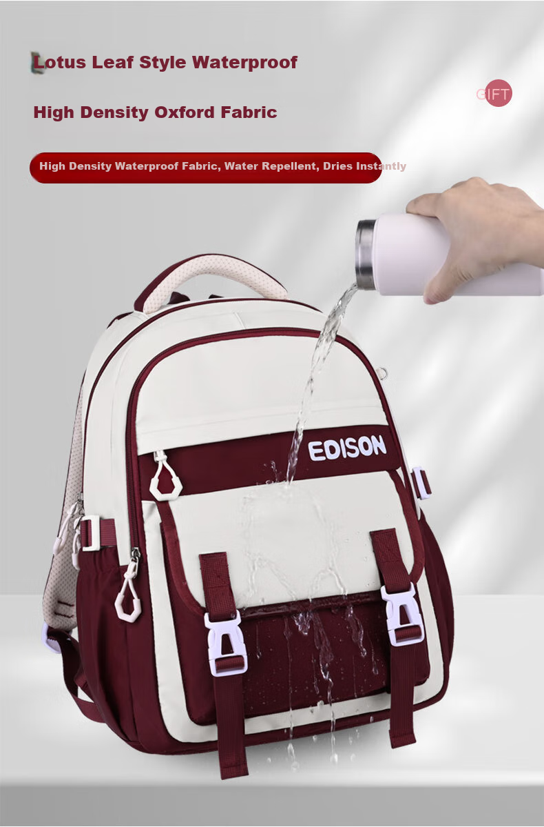 Edison Inventor Middle School Student Backpack for Junior High And High School Students, Lightweight Spine Protection Backpack for Boys And Girls, Stylish Design K013-2 Khaki 8