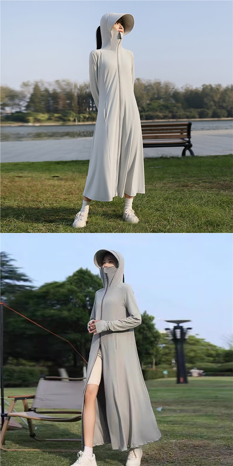 Langsha Women's Long Summer Sun Protection Jacket 2026 New Outdoor Cycling Ice Silk Slim UV Protection Shirt 8
