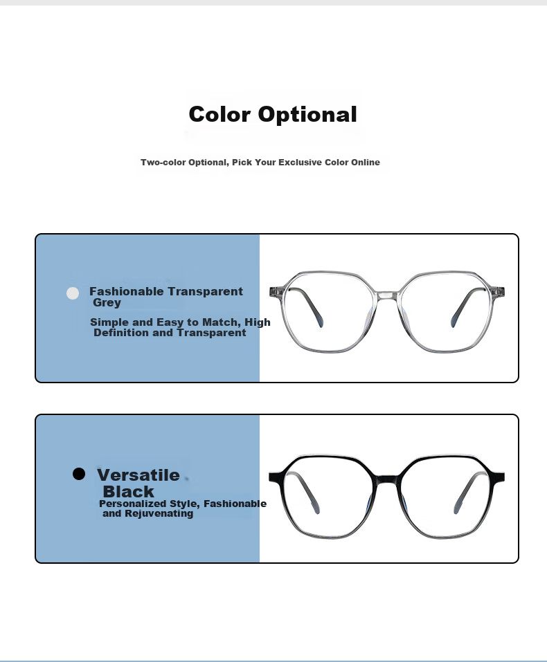 Gameking Blue Light Blocking Glasses, Anti-Radiation, Unisex Non-Prescription Protective Eyewear, Can Be Fitted with Prescription Lenses, Ultra-Light Myopia Glasses Frame, 6005 Translucent Gray 9