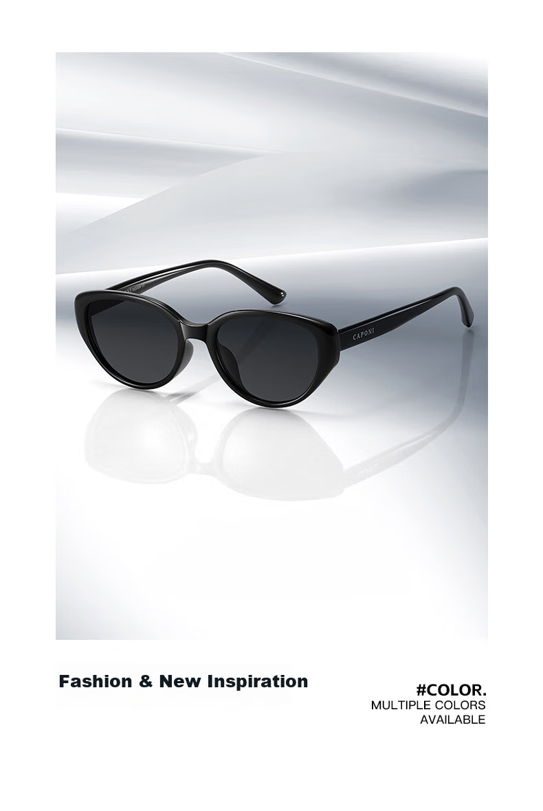 CAPONI Cat Eye Sunglasses for Women, Polarized, Suitable for Nearsighted Drivers, UV Protection, Sun Protection, Small Frame, Retro Style, Slimming And Fashionable 3