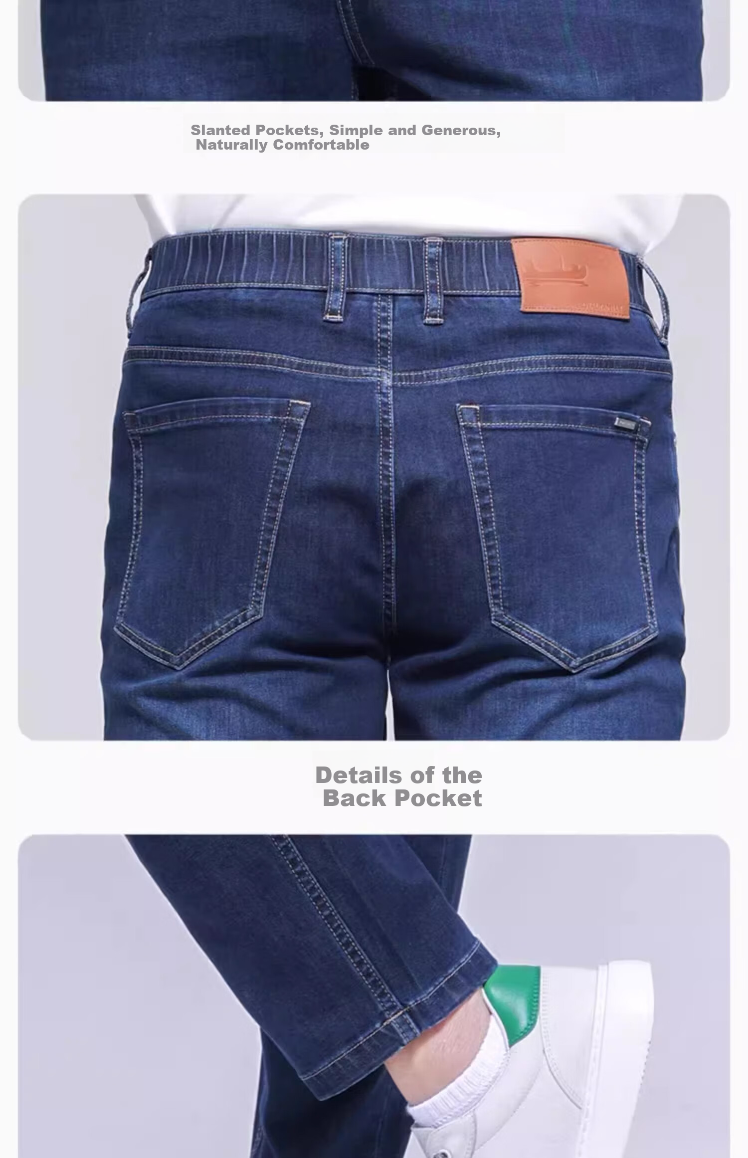 Xiahushijia [Feitian Niu Zai Summer] Coolmax Ice Elastic Cotton Jeans for Men, Straight-Leg Ankle-Length Pants - Light Blue, Size 30 13