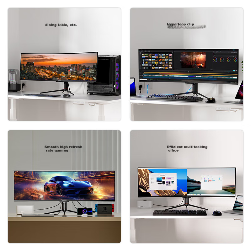 Inno&cn 49-Inch Ultra-Quality Ultrawide Monitor with Built-In Speakers, Smart Split-Screen, 32:9 Giant Screen, Surround Sound, Gaming And Office Use, Stock Trading, Compatible with Mac Mini, External Anti-Blue Light Computer Monitor 49C1R