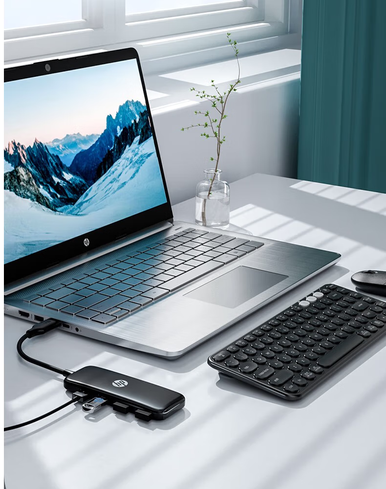 HP CT110c USB Hub, Computer USB Expansion Port, 4-Port USB 2.0 Hub, USB Extension Cable, Black 20