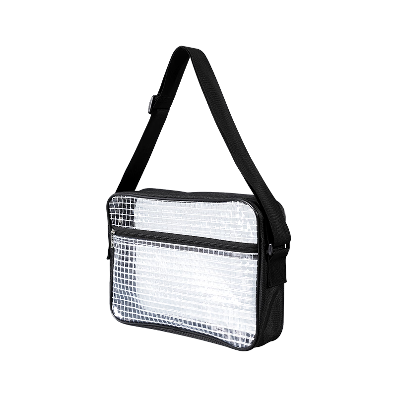 WK Anti-Static PVC Dust-Free Tool Bag Cleanroom Waterproof Transparent Crossbody Shoulder Backpack 14-inch Black Strap Single Shoulder Bag