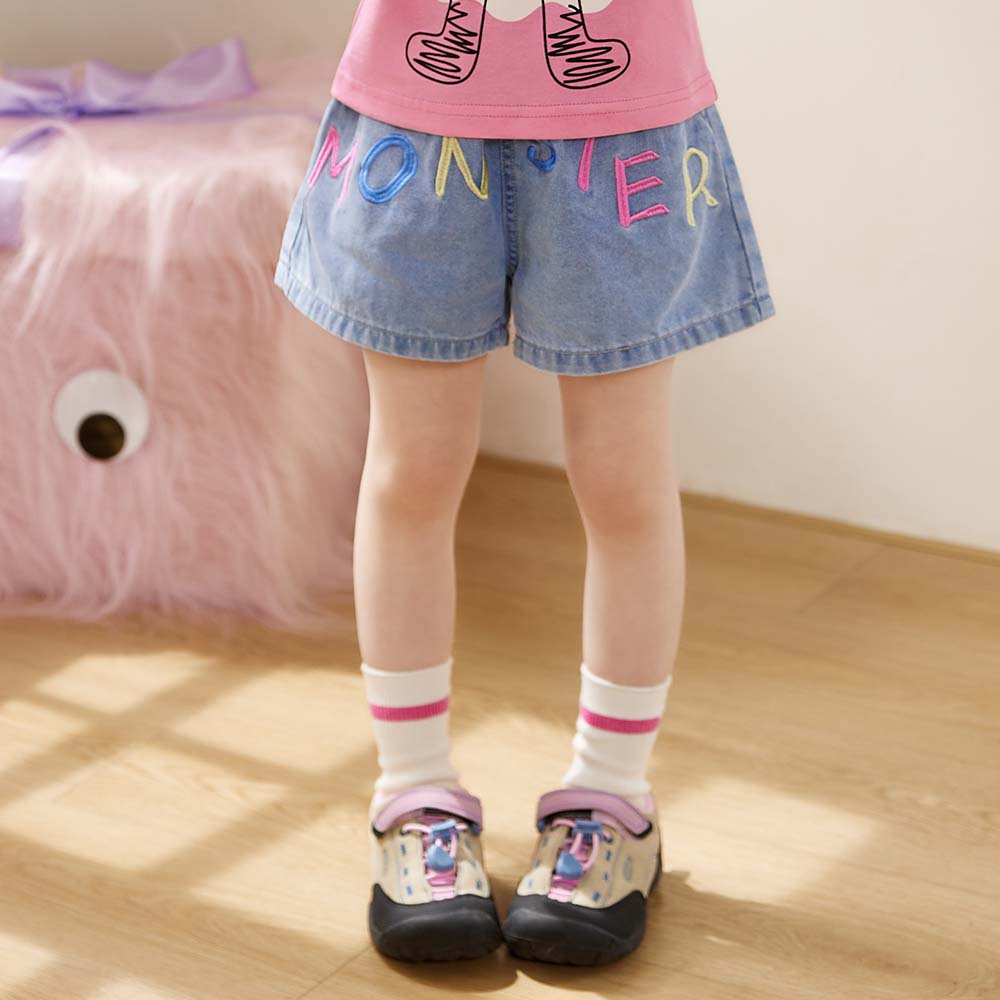 LUSON Children's Clothing, Baby T-Shirt Set for Girls, Stylish Summer New Design, Little Monster Girl's Shorts Set