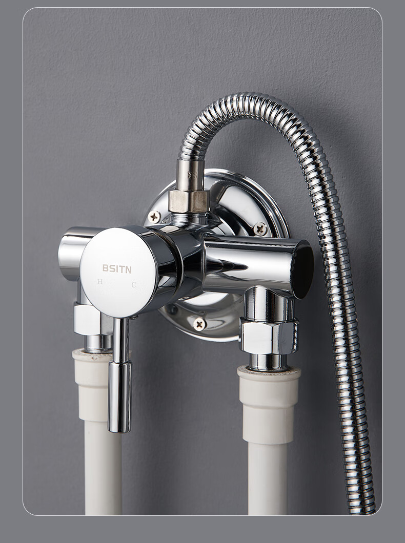 BSITN Shower Set, Surface-Mounted Shower System, Complete Set without Top Spray, Simple Bathroom Shower Head with Pressure Boosting Function B1057 15