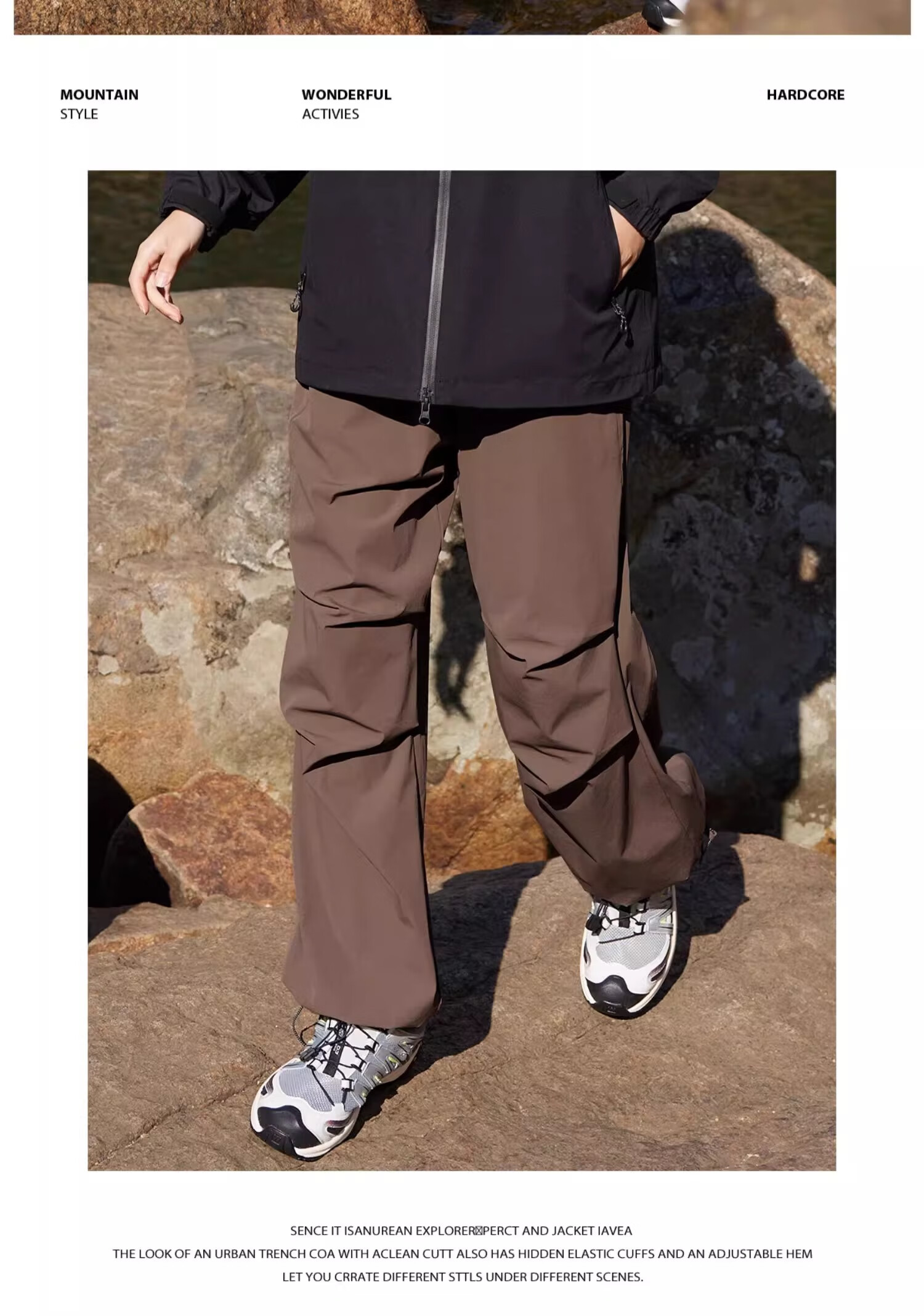 CAMEL Panda Outdoor Softshell Tactical Pants Quick-Dry Workwear Functional Pants Women Spring Summer Loose Casual Jogger Sun Protection Paratrooper Pants 21