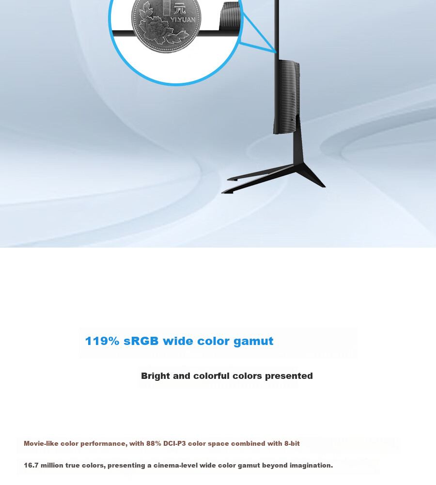 Founder 24.5-Inch IPS, 360Hz Micro-Bezel, HDR400, GTG1ms, 138% SRGB10BIT, Gaming, Esports, Wide Viewing Angle, Low Blue Light, Wall-Mountable Monitor FD2553S 5