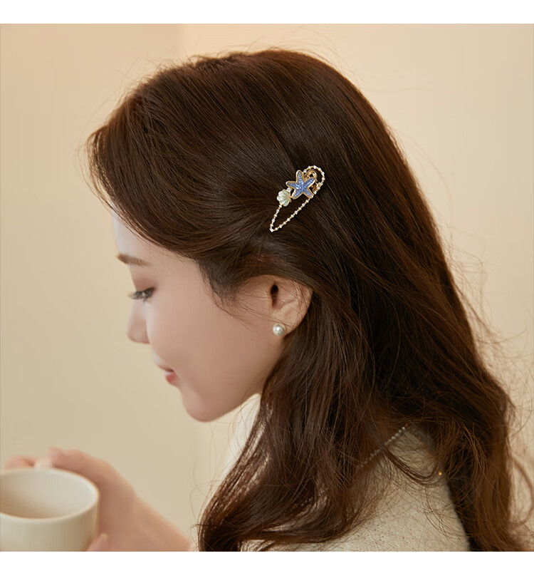 CHIMERA Starfish Shell Edge Side Bang Hair Clip Duckbill Clip Hairpin 6.1 Children's Day Gift 6
