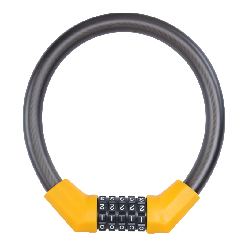 FOREVER Mountain Bike Lock, Anti-Theft Lock, Electric Bicycle Circular Combination Lock, Thickened Steel Cable Combination Lock, 50cm, Yellow