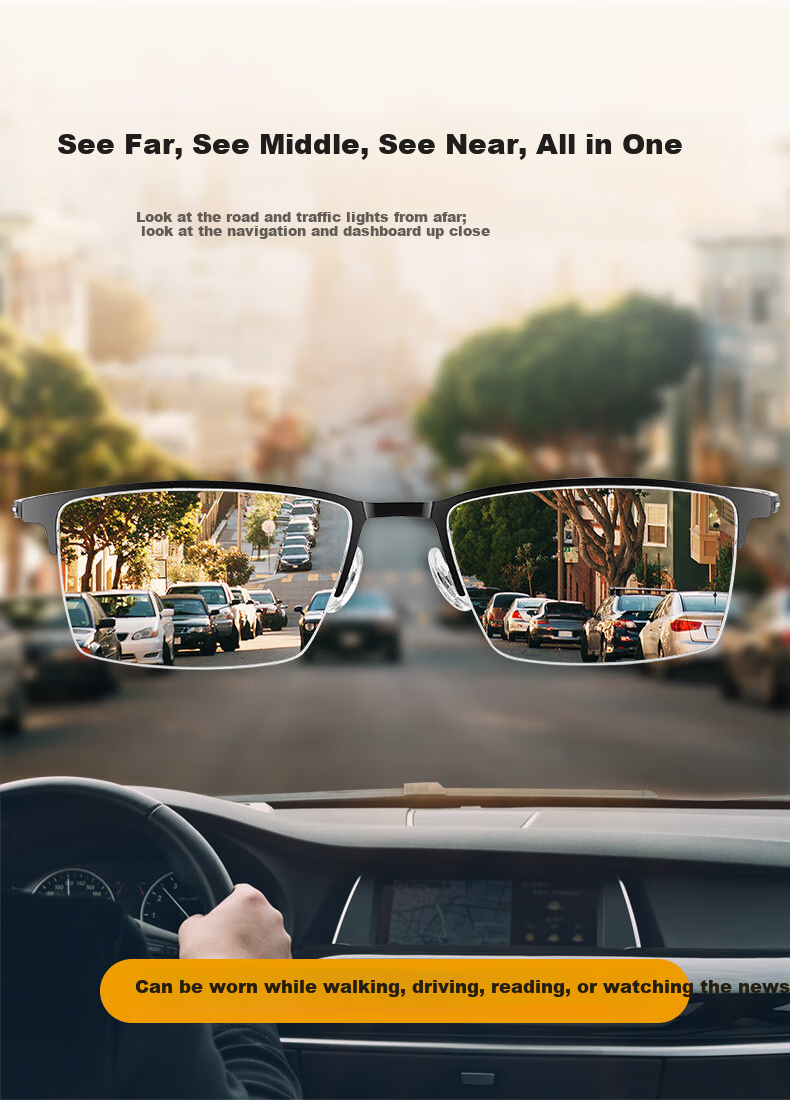 Yupintang Reading Glasses for Men And Women, Japanese Imported Smart Zoom Anti-Blue Light Glasses, Ultra-Light Titanium Metal Business Self-Operated Mid-Autumn Festival 4
