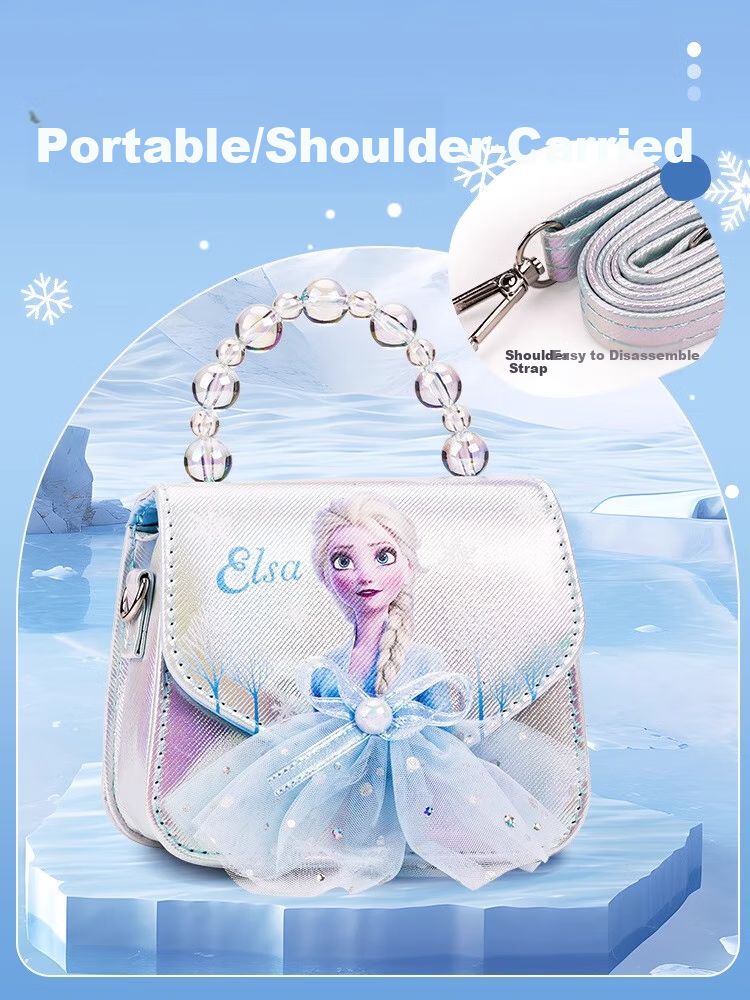 Disney Elsa Princess Handbag, Children's Toy, Birthday Gift for Girls Aged 3-6 Elsa Tote Bag, Suitable for Ages 7-14 3