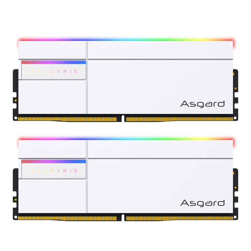 Asgard 32GB (16GB X 2) DDR5 6000 Desktop Memory Module, Valkyrie II Generation, RGB Light Bar, Hynix A-Die CL28, Polar White