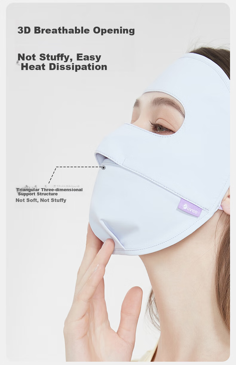 UV100 Sun Protection Face Mask, Spring And Summer Unisex UV-Resistant Sports Cycling Breathable Full Face Mask, 23501 Minimalist Gray 7