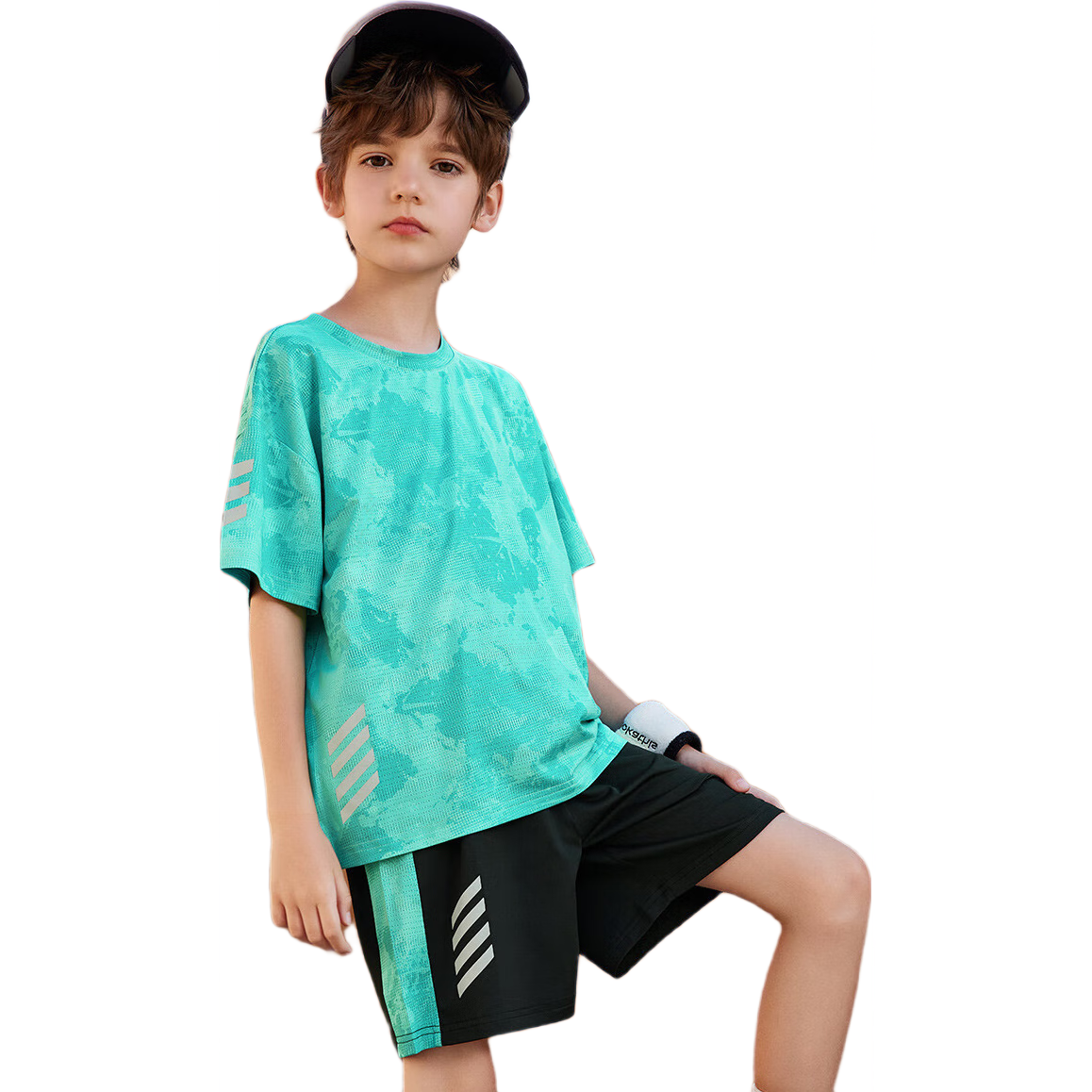 ASK JUNIOR Children's Clothing Set, Boys' Summer Thin Breathable Short-Sleeve T-Shirt And Shorts, Sports Running Two-Piece Set, Tennis Outfit