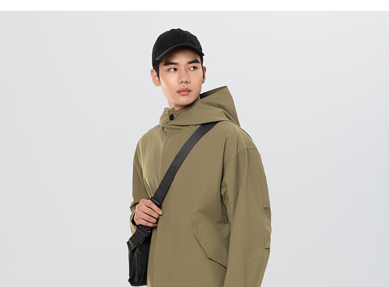 MARKLESS Hooded Windproof Jacket for Men, Cotton, Durable, Crisp Casual Men's Coat 5151 Black M 21